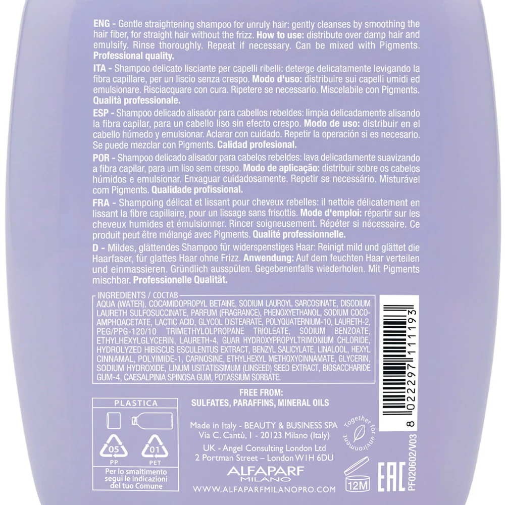 Alfaparf Milano Semi di Lino Smooth Smoothing Low Shampoo 250ml - champú alisador delicado - Image 7