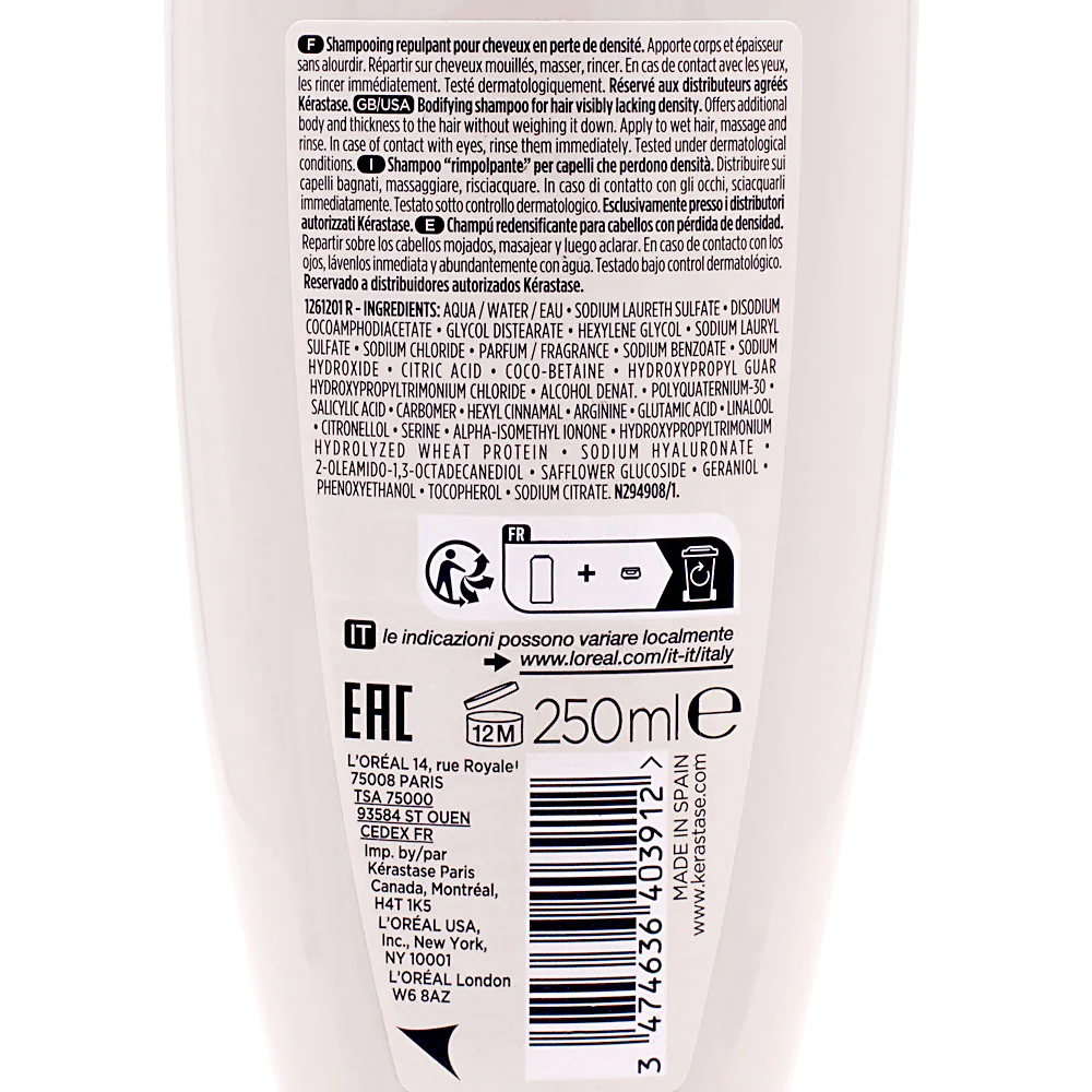 Kerastase Densifique Bain Densitè 250ml - champú densificante para cabellos finos y debilitados - Image 3