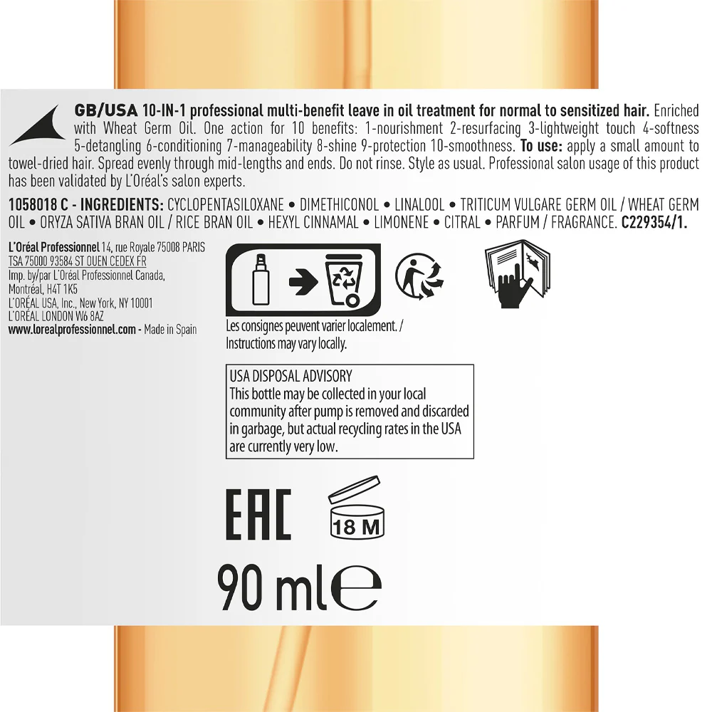 L'Oréal Professionnel Paris Serie Expert Absolut Repair Oil 10in1 90ml - aceite reparador - Image 4