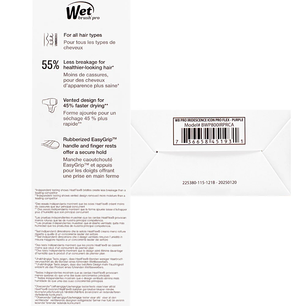 WetBrush Flex Dry Iridiscent Icon Purple - cepillo flexible - Image 6
